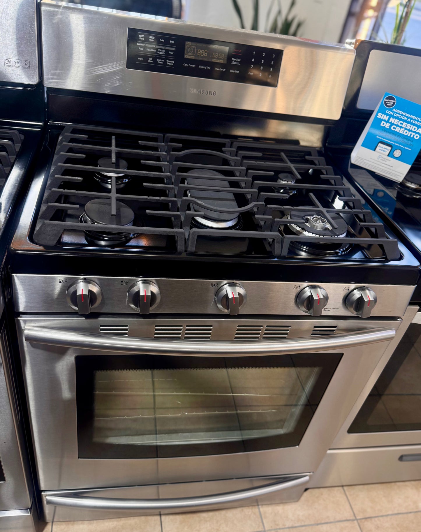 Samsung - 6.0 Cu. Ft. Freestanding Gas Convection+ Range with WiFi and No-Preheat Air Fry - Stainless Steel
