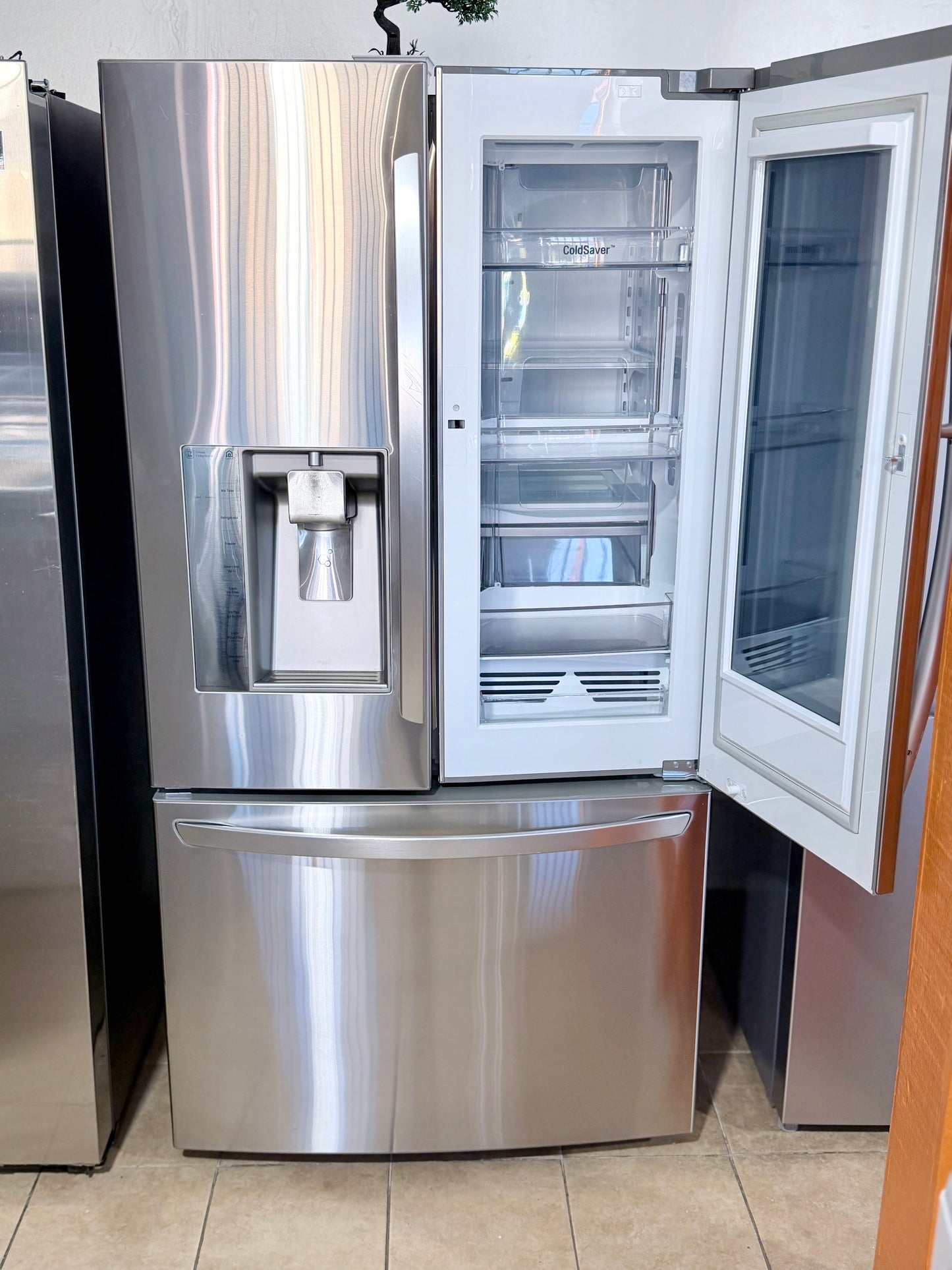 LG 30 cu. ft. Smart InstaView Door-in-Door Refrigerator.