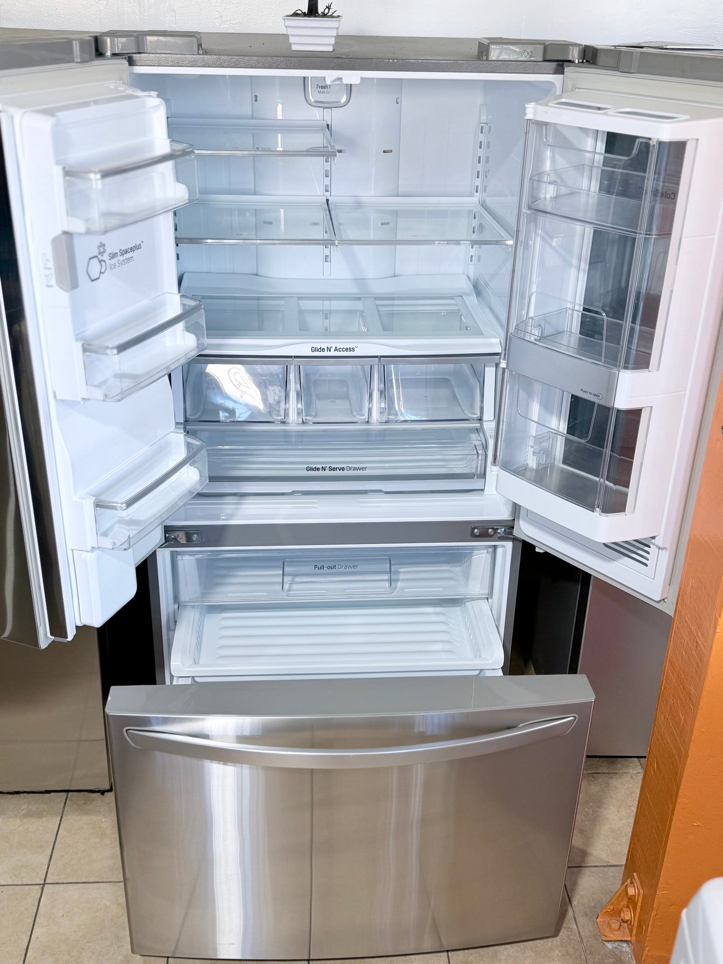 LG 30 cu. ft. Smart InstaView Door-in-Door Refrigerator.