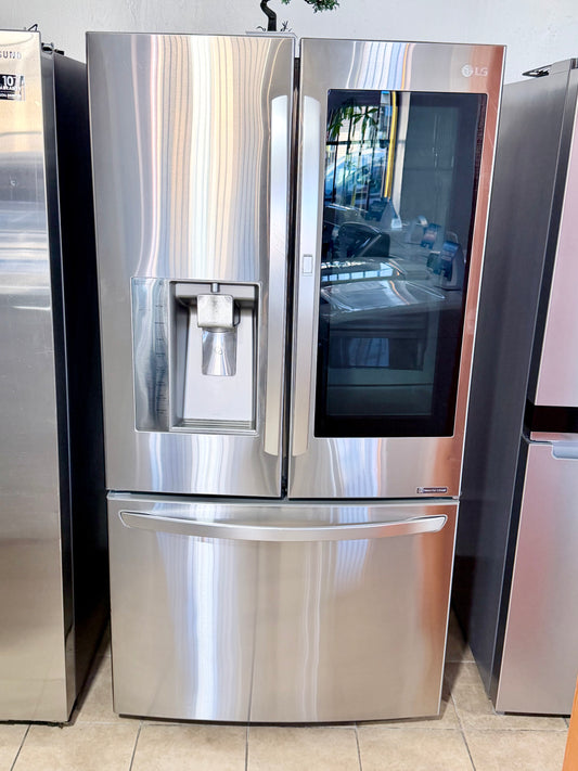 LG 30 cu. ft. Smart InstaView Door-in-Door Refrigerator.