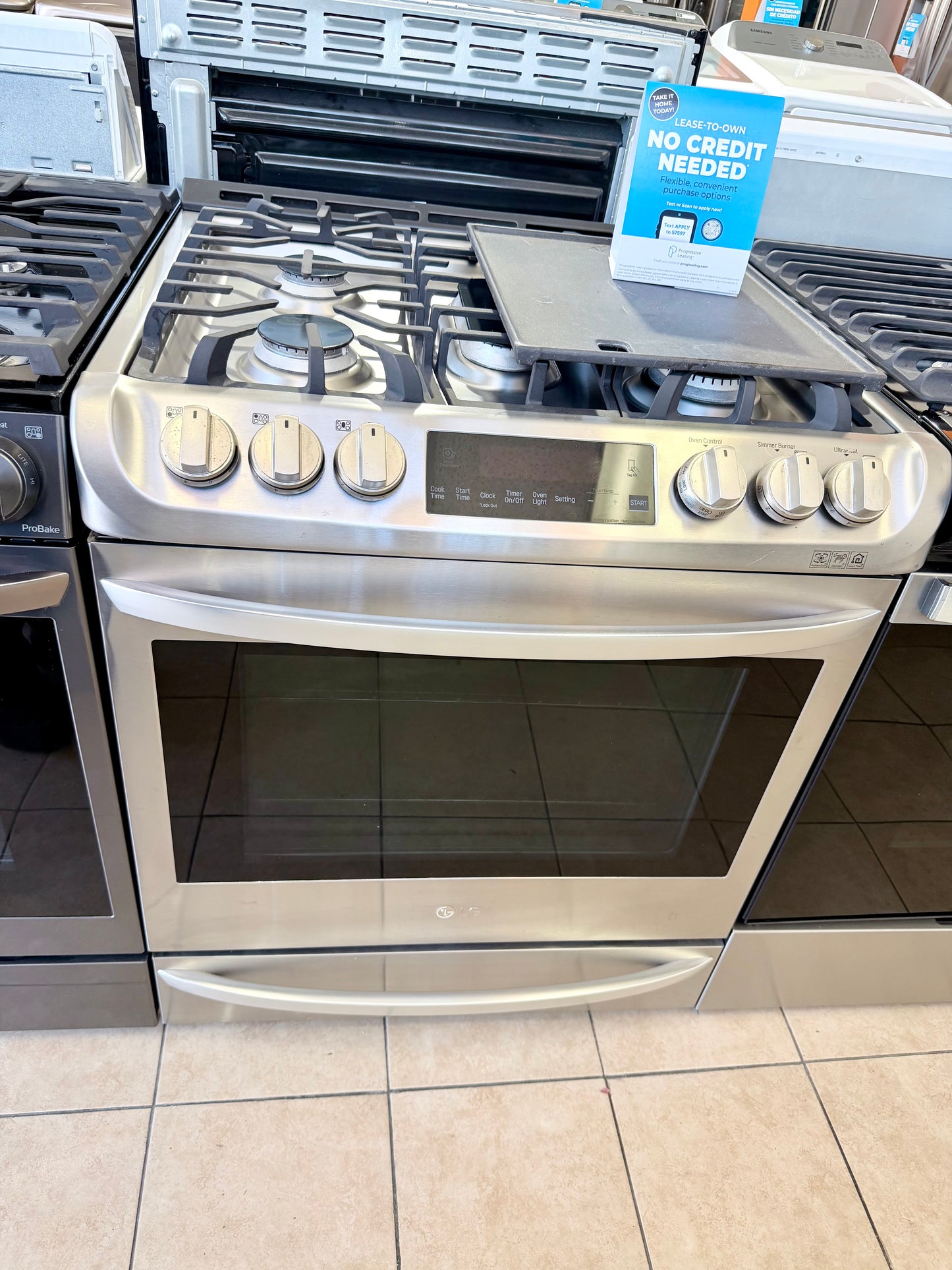 LG ProBake Smart Wi-Fi Enabled 30-in Deep Recessed 5 Burners Self-Cleaning Convection Oven Slide-In