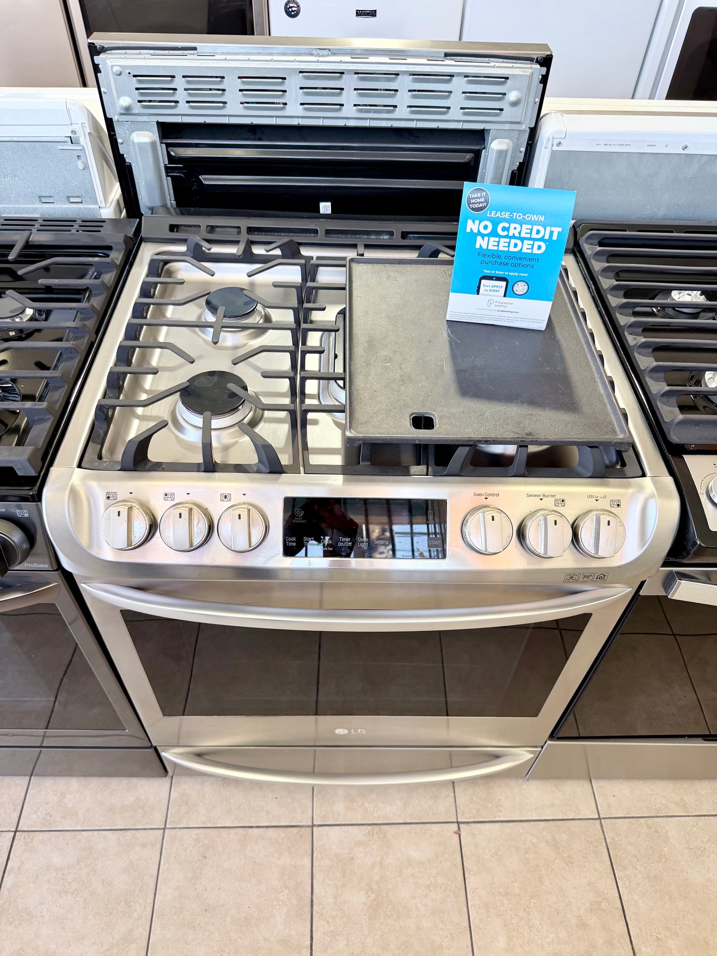 LG ProBake Smart Wi-Fi Enabled 30-in Deep Recessed 5 Burners Self-Cleaning Convection Oven Slide-In